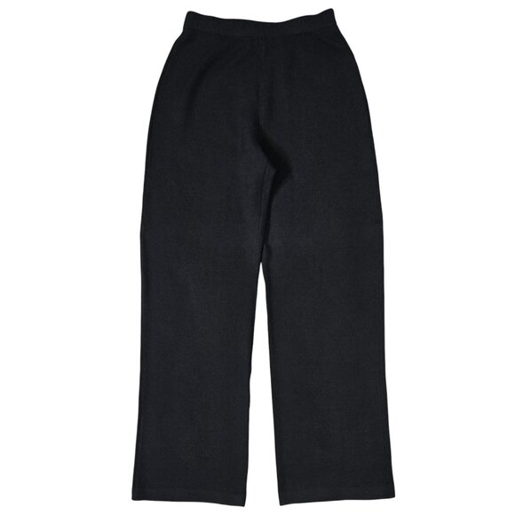 St. John Basics Black High Rise Knit Pull On Pants Capsule Neutral Elastic Waist - Picture 1 of 9